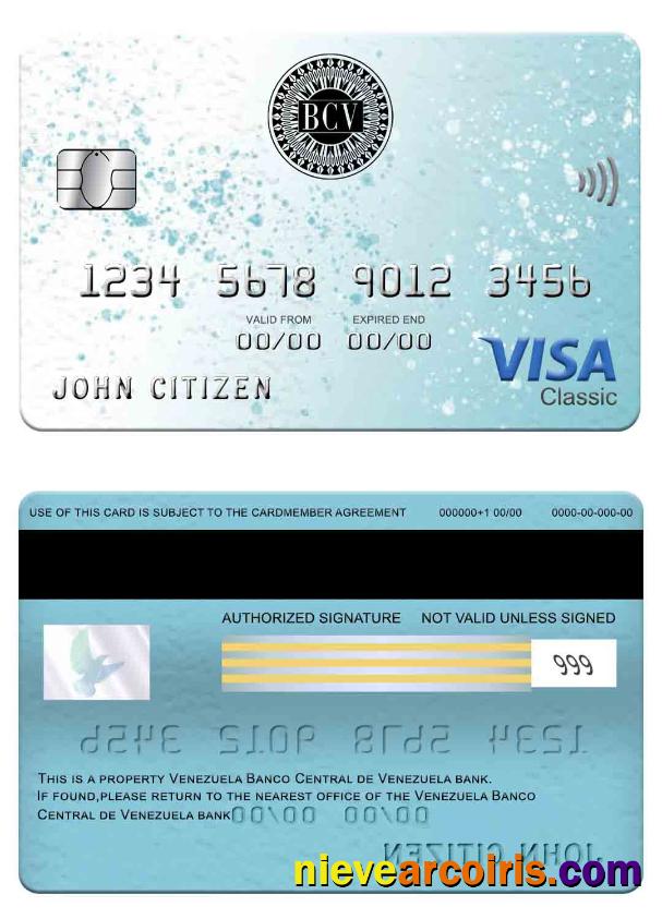 Venezuela Banco Central de Venezuela bank visa classic card